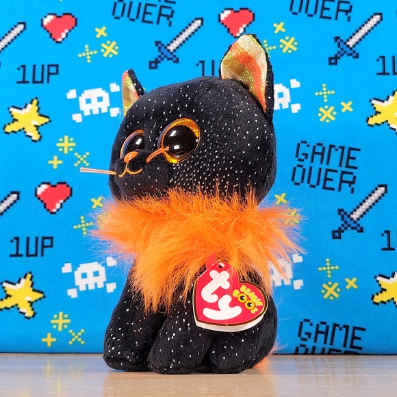 SOLD OUT - TY Beanie Boos Morticia the Black Cat 6" UltraSoft Halloween Plush - Picture 5 of 8